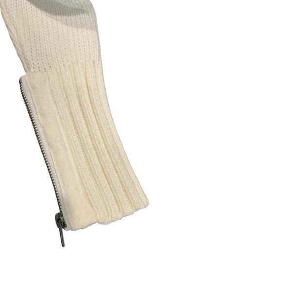 Guess Los Angeles Off Shoulder Sweater Dress Ivory Cable Knit Zip Detail Size S - Picture 7 of 8